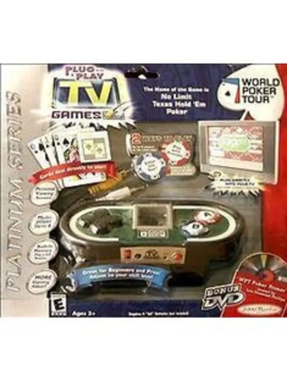 JAKKS PACIFIC World Poker Tour Plug It In & Play Platinum Series TV Games NEW
